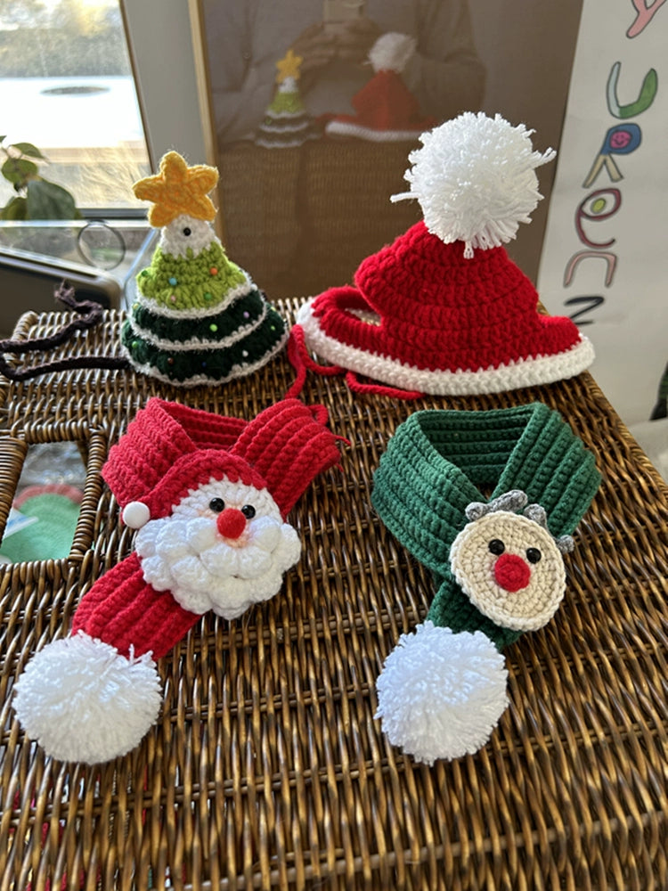 Festive Hat and Scarf for Cats