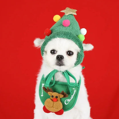 Festive Hat & Bib for Small Dog