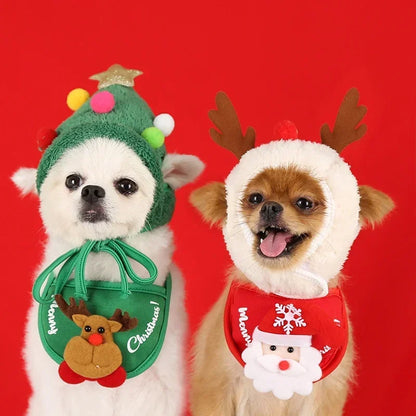 Festive Hat & Bib for Small Dog